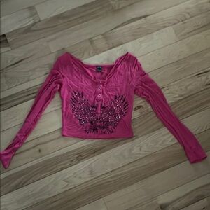 Pink Embellished Women's Top